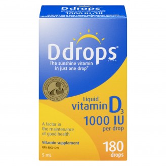 Ddrops Vitamin D3 1000 IU Liquid, 180 Drops - 5 ml